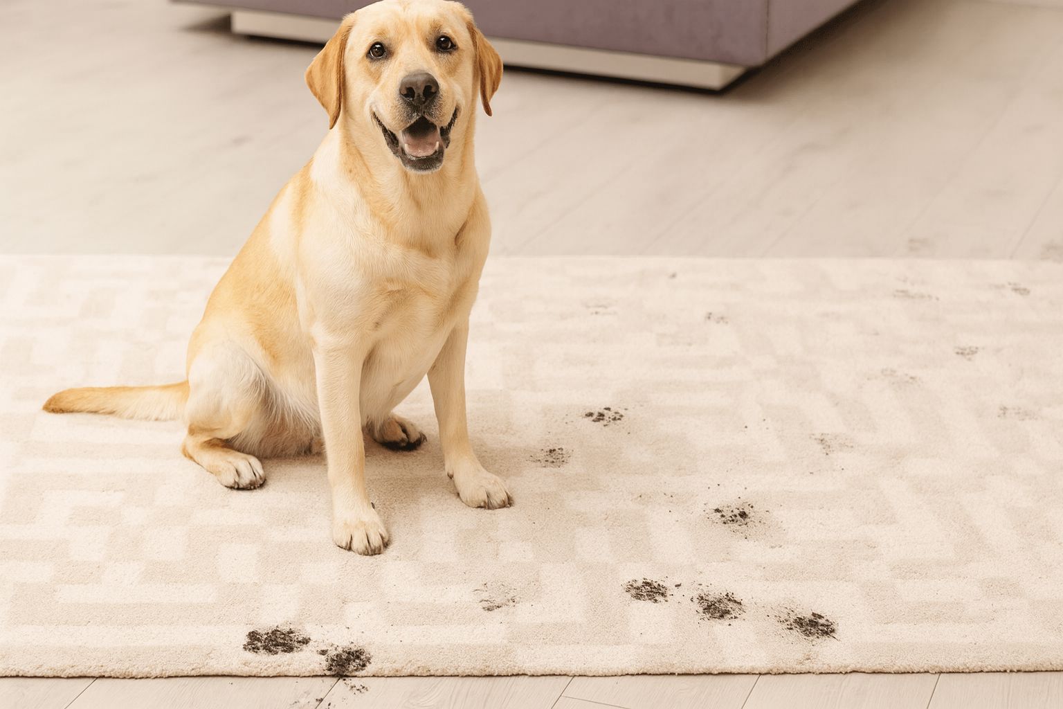 How to clean muddy foot and paw prints from carpet
