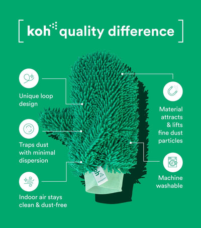 Koh Dusting Mitt in use