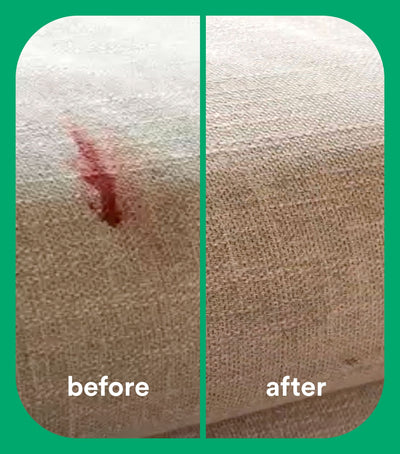 Koh Universal Cleaner before and after fabric