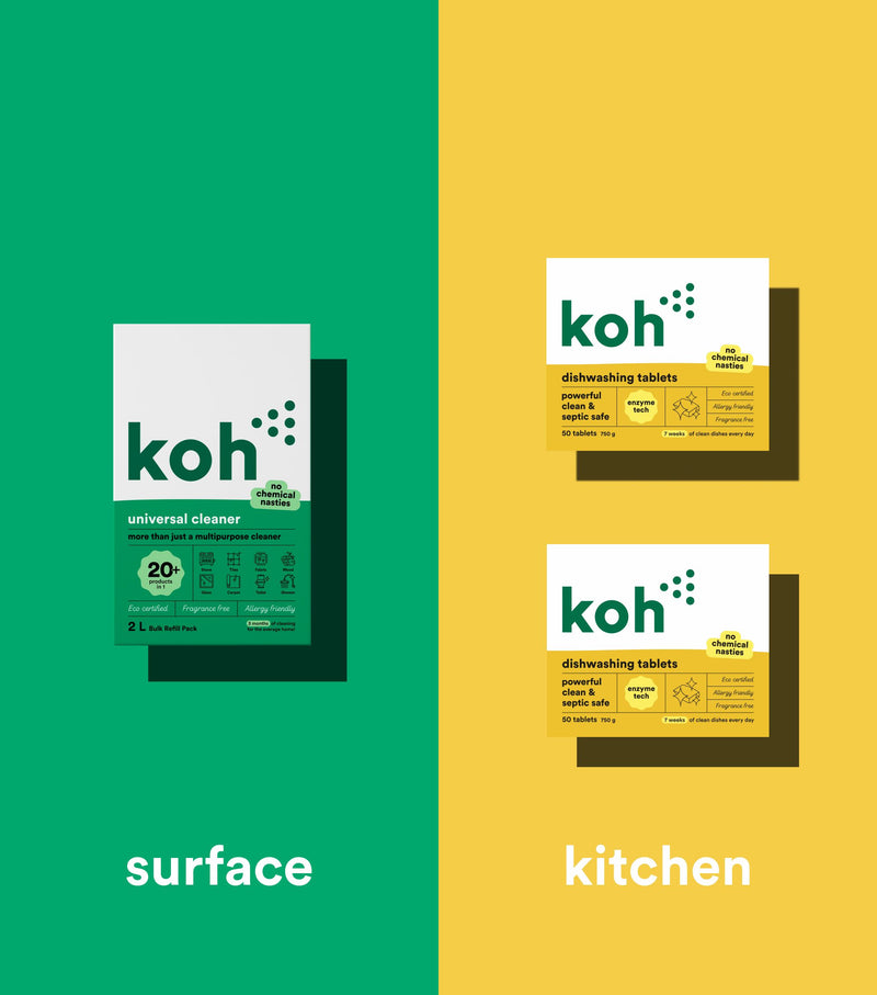 Koh Universal Cleaner and Double Dish Tabs refill kit