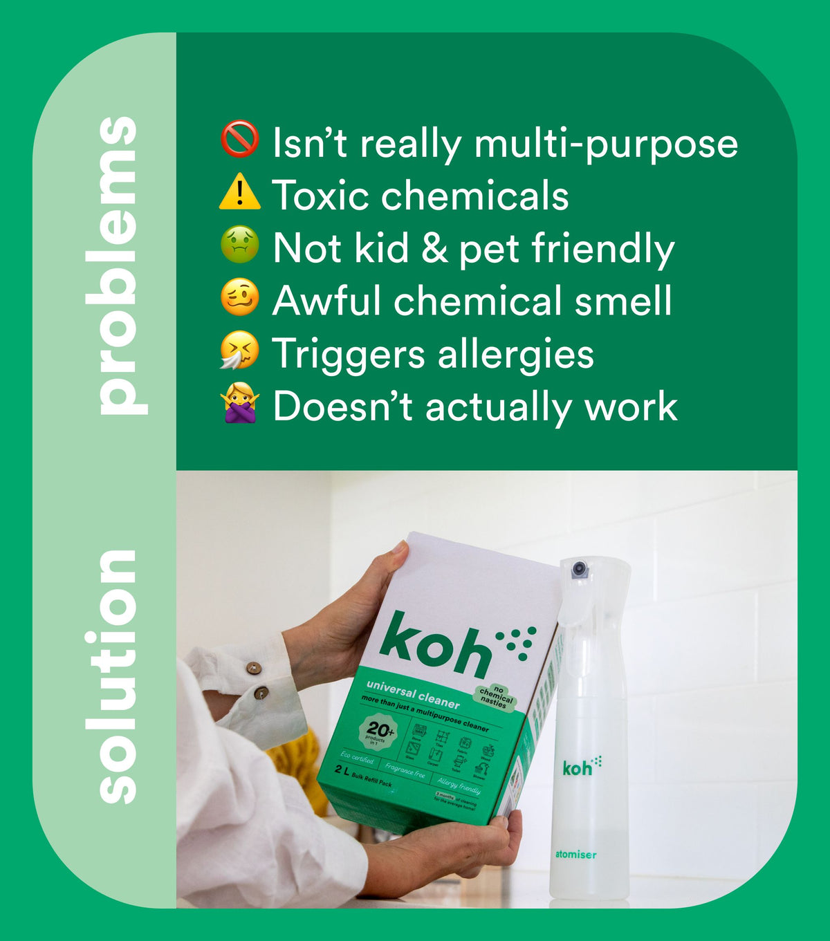 Multi-Purpose Eco Cleaner | Non-Toxic Dishwashing Tablets | Koh