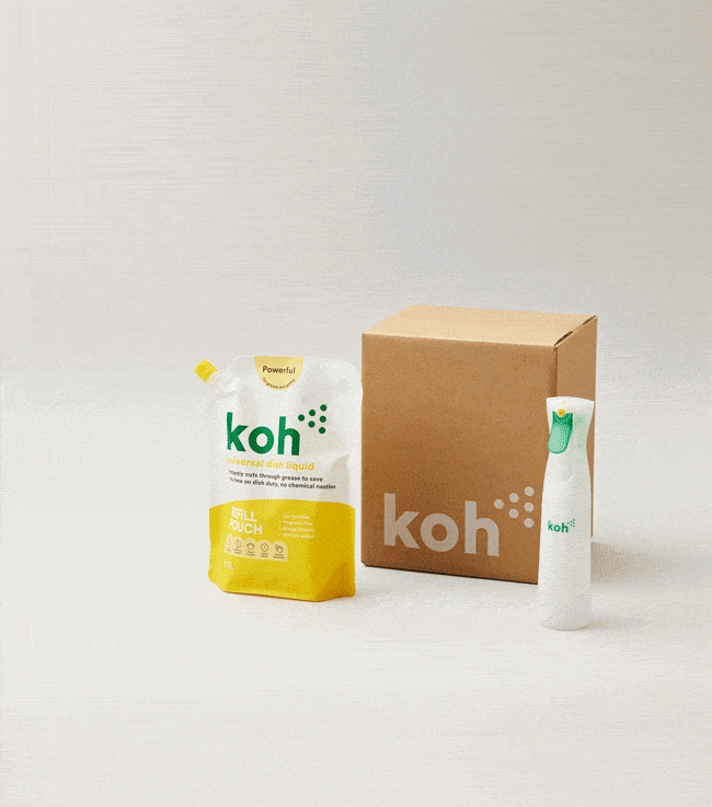 Dish Starter Kit Dish Washing Kit Liquid & Foaming Spray Bottle Koh